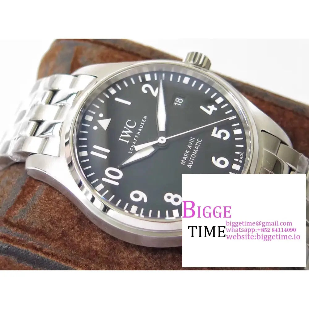 Iwc Pilot Mark Xviii 40Mm Iw327011 Black Dial Ss Bracelet V7F A2892 Iwc