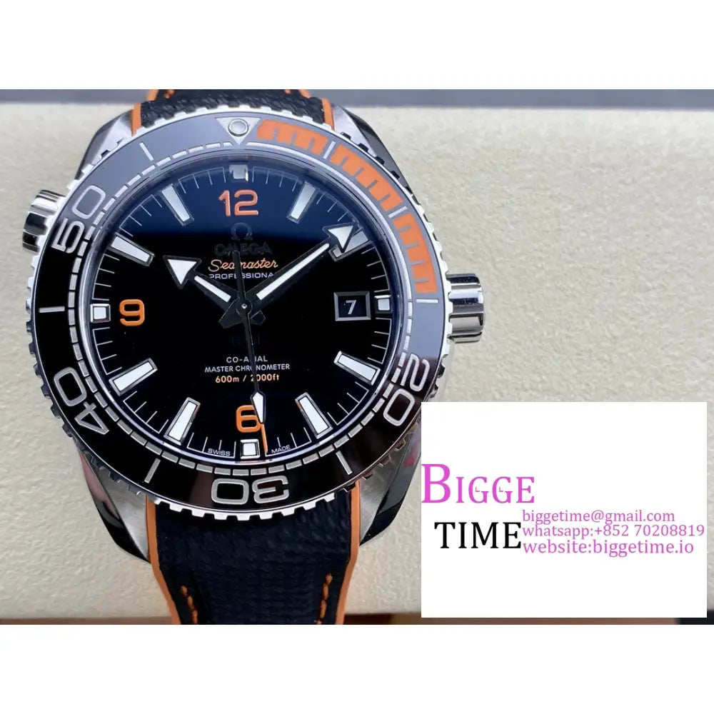 Planet Ocean 600M 43.5Mm 1/4 Orange Black Dial Rubber Strap Vsf A8900 Omega