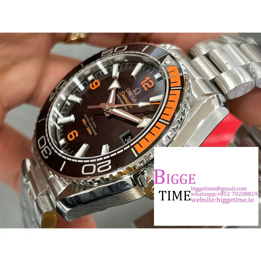 Planet Ocean 600M 43.5Mm 1/4 Orange Black Dial Ss Bracelet Vsf A8900 Omega