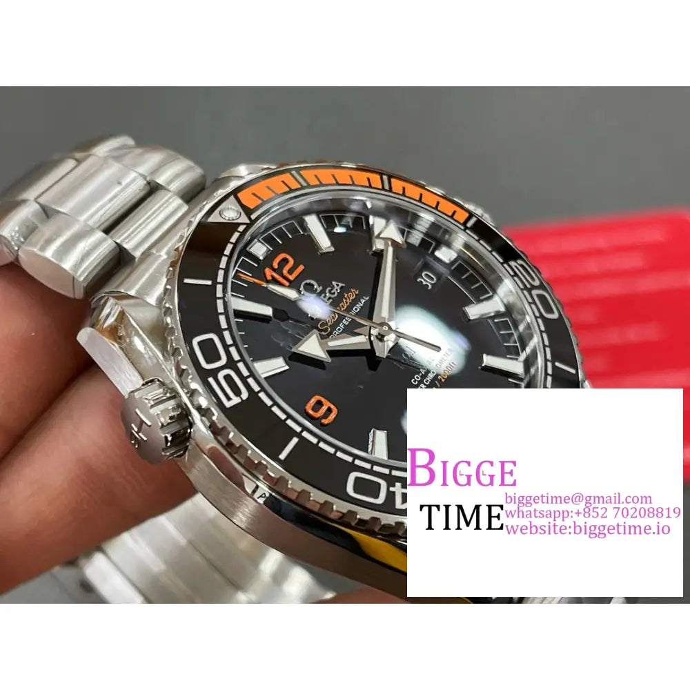 Planet Ocean 600M 43.5Mm 1/4 Orange Black Dial Ss Bracelet Vsf A8900 Omega