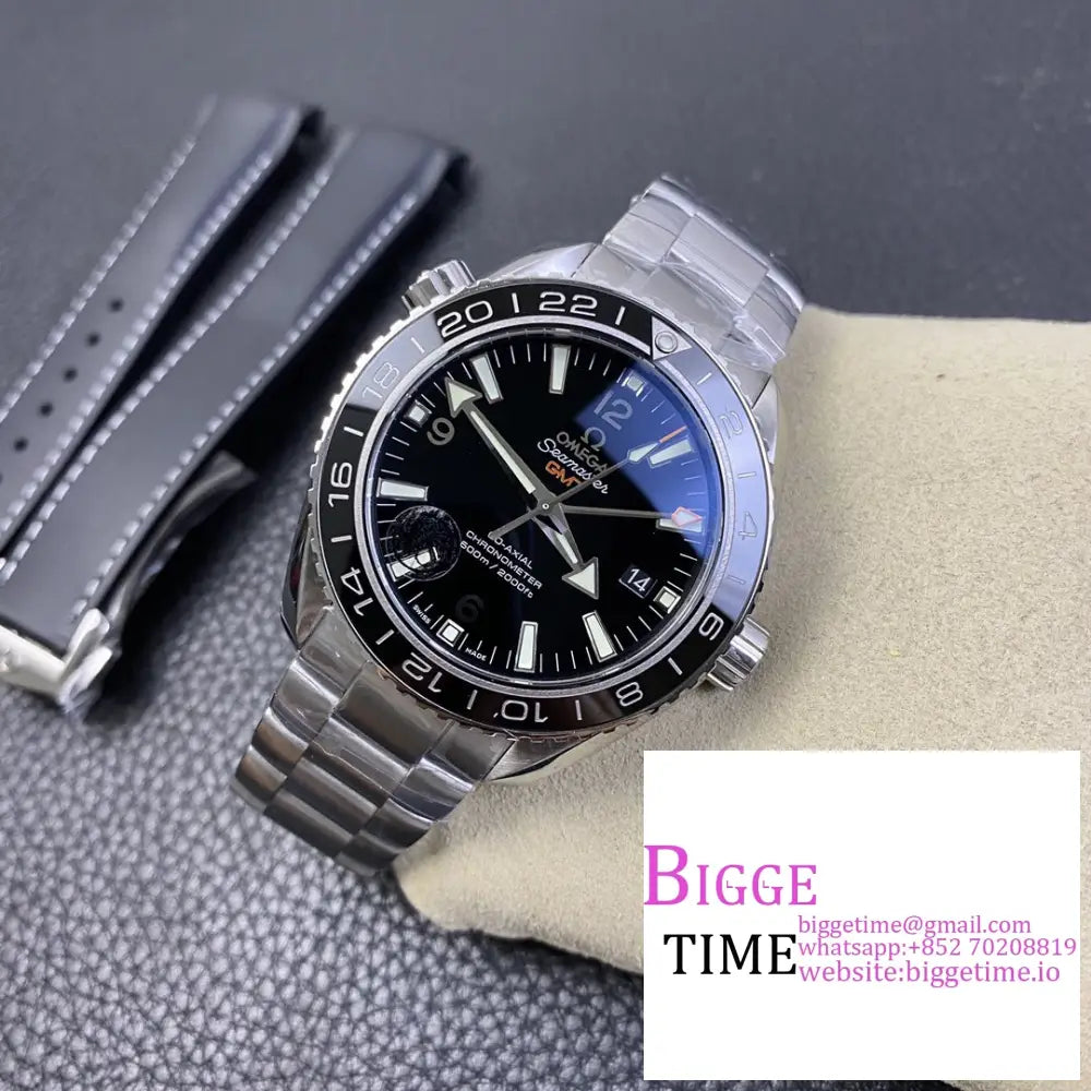 Planet Ocean 600M Gmt 43.5Mm Black Dial Ss Bracelet Vsf A8906 Omega