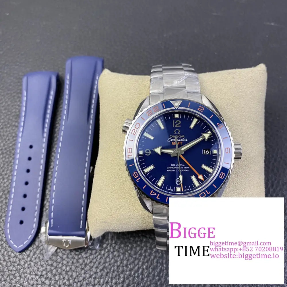 Planet Ocean 600M Gmt 43.5Mm Blue Dial Ss Bracelet Vsf A8906 Omega