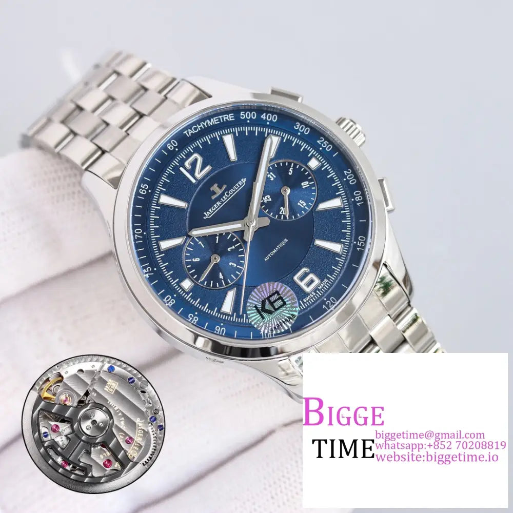 Polaris Geographic Chrono 41Mm Blue Dial Ss Bracelet Twf 751H Jaeger Lecoultre