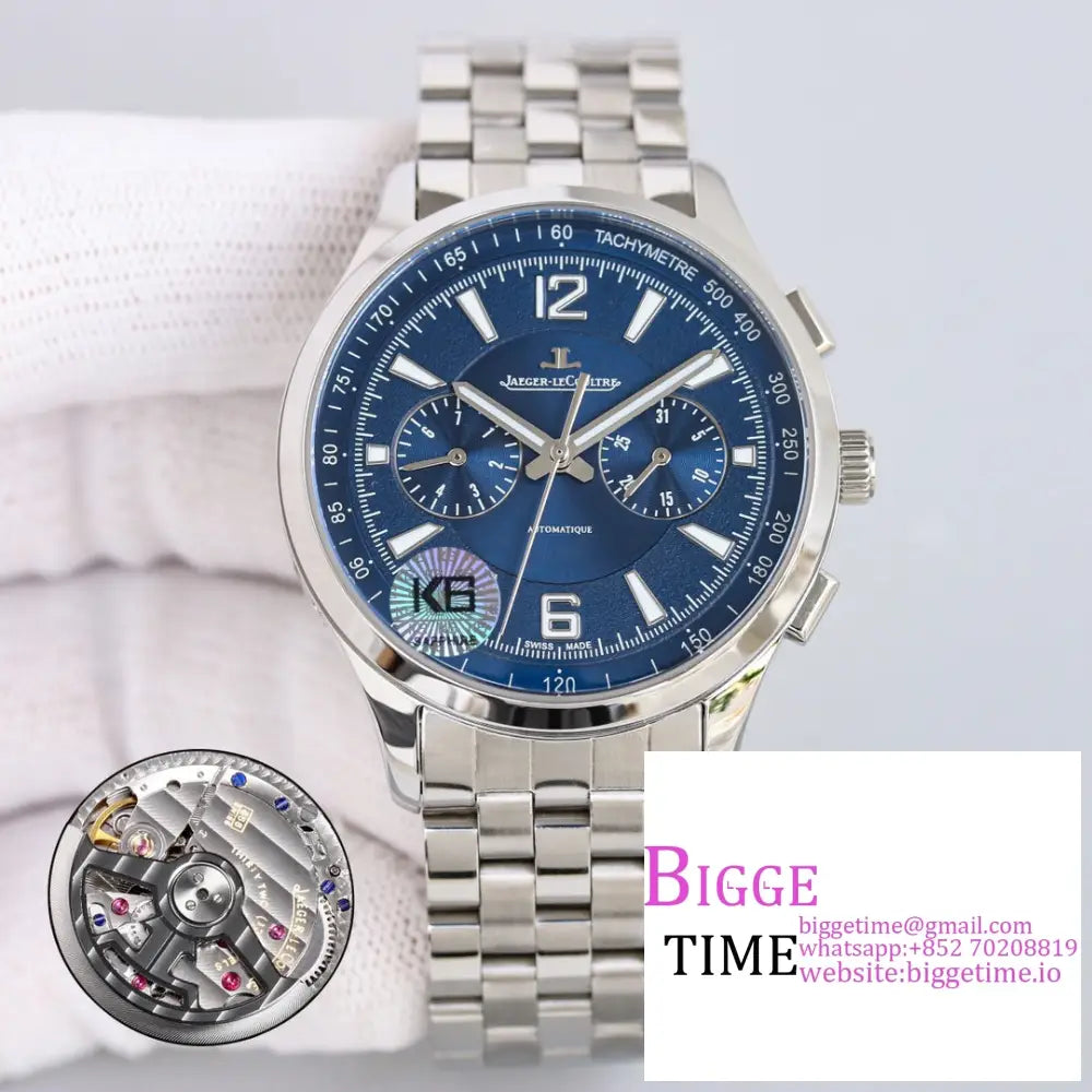 Polaris Geographic Chrono 41Mm Blue Dial Ss Bracelet Twf 751H Option1 Jaeger Lecoultre