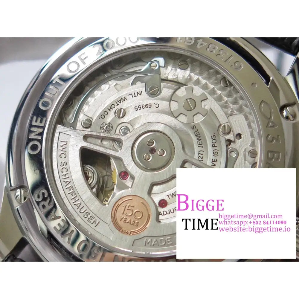 Iwc Portugieser Chrono 41Mm 150 Years White Dial Black Leather Strap Zf A7750 Iwc