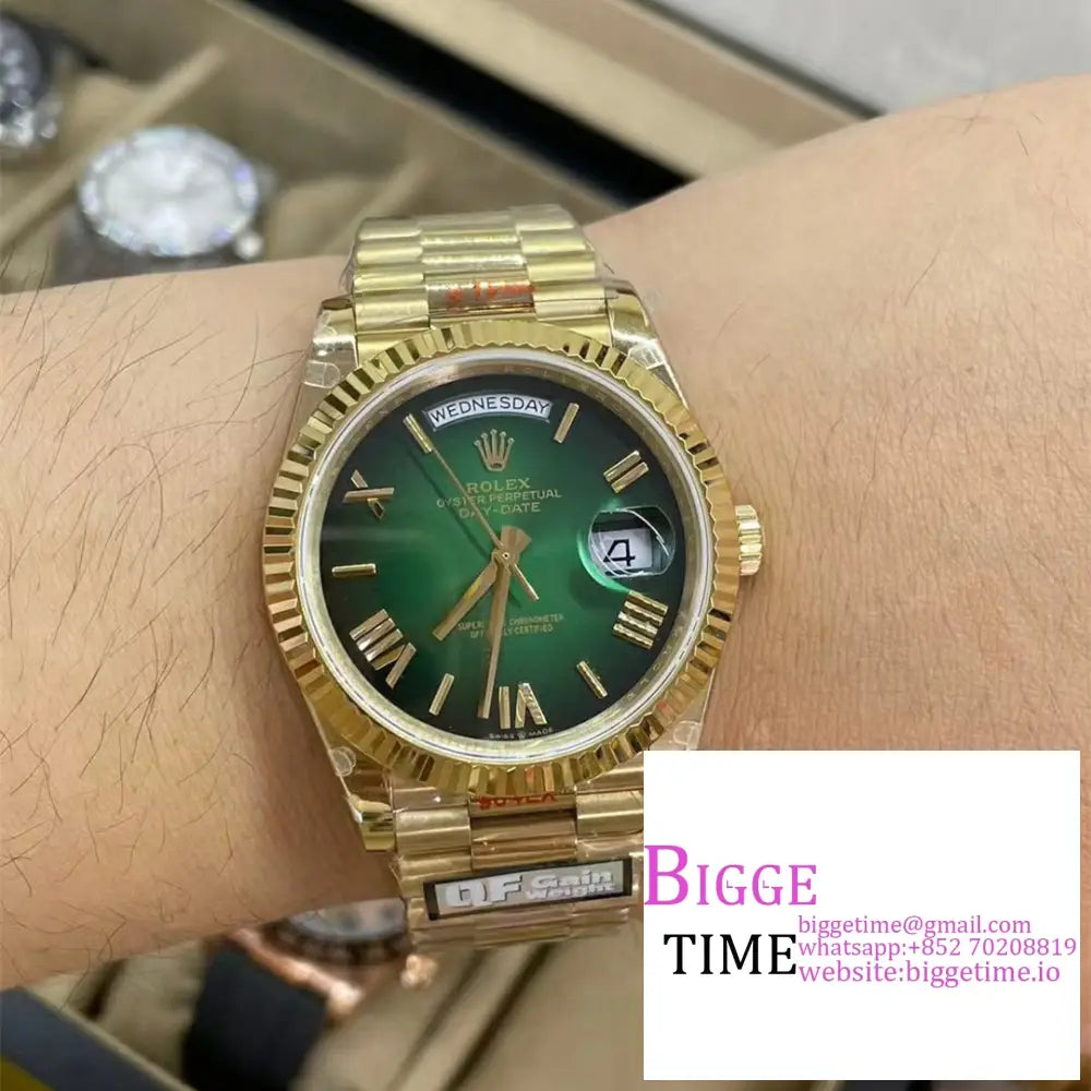 Qf Gain Weight Vr3255 Daydate 40Mm Gradual Green Dial President Bracelet Rolex