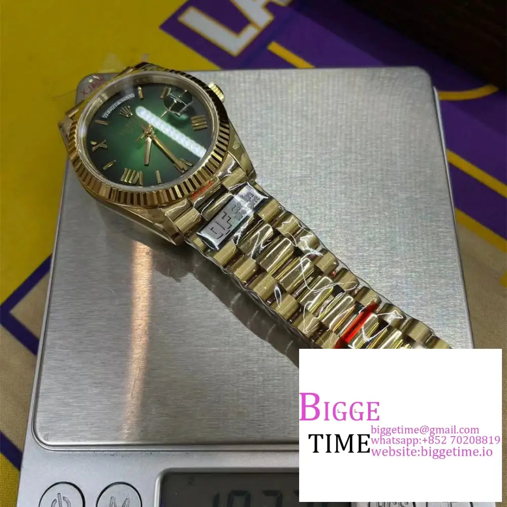 Qf Gain Weight Vr3255 Daydate 40Mm Gradual Green Dial President Bracelet Rolex