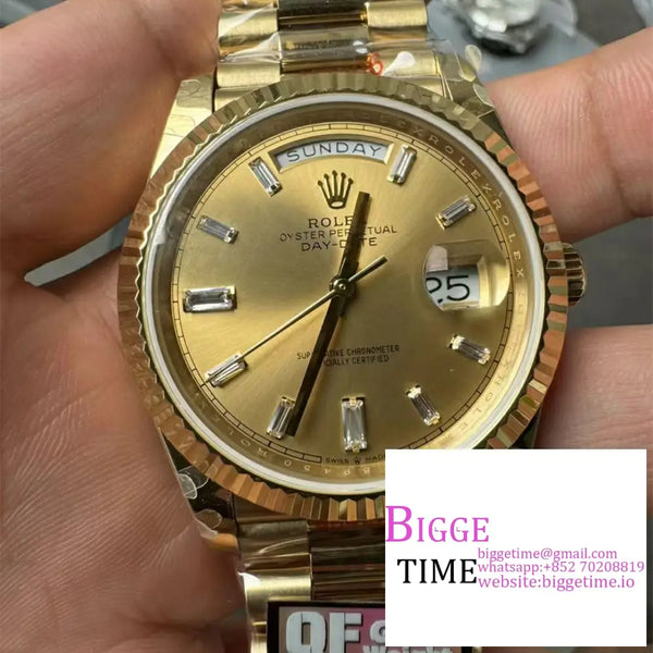 Qf Gain Weight Vr3255 Daydate 40Mm Yg Dial Diamond Marker President Bracelet Option1 Rolex