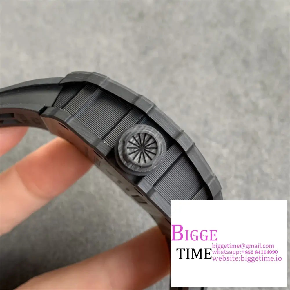 Rm012 Transparent Tourbillon Ntpt Skeleton Dial Black Crown Rubber Strap Kvf Tourb Richard Mille