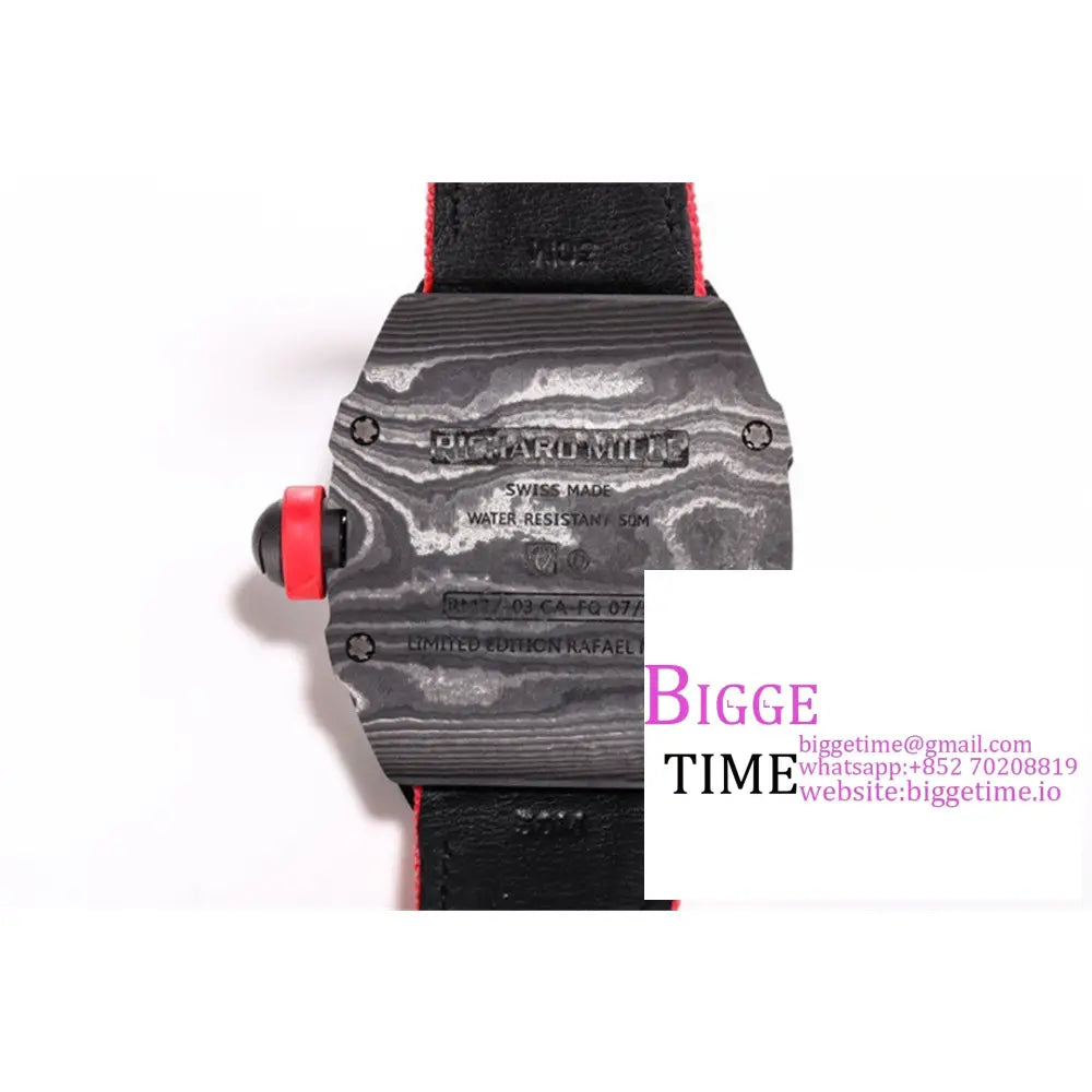 Rm027 Tourbillon Ntpt Skeleton Dial Red Crown Nylon Strap Bbrf Tourb Richard Mille