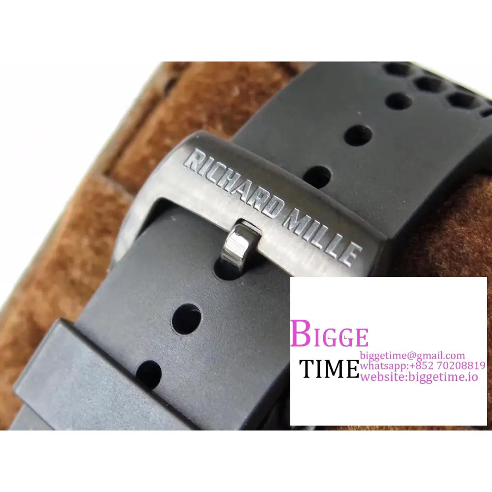 Rm027 Tourbillon Titanium Skeleton Dial Black Rubber Strap Eurf Tourb Richard Mille