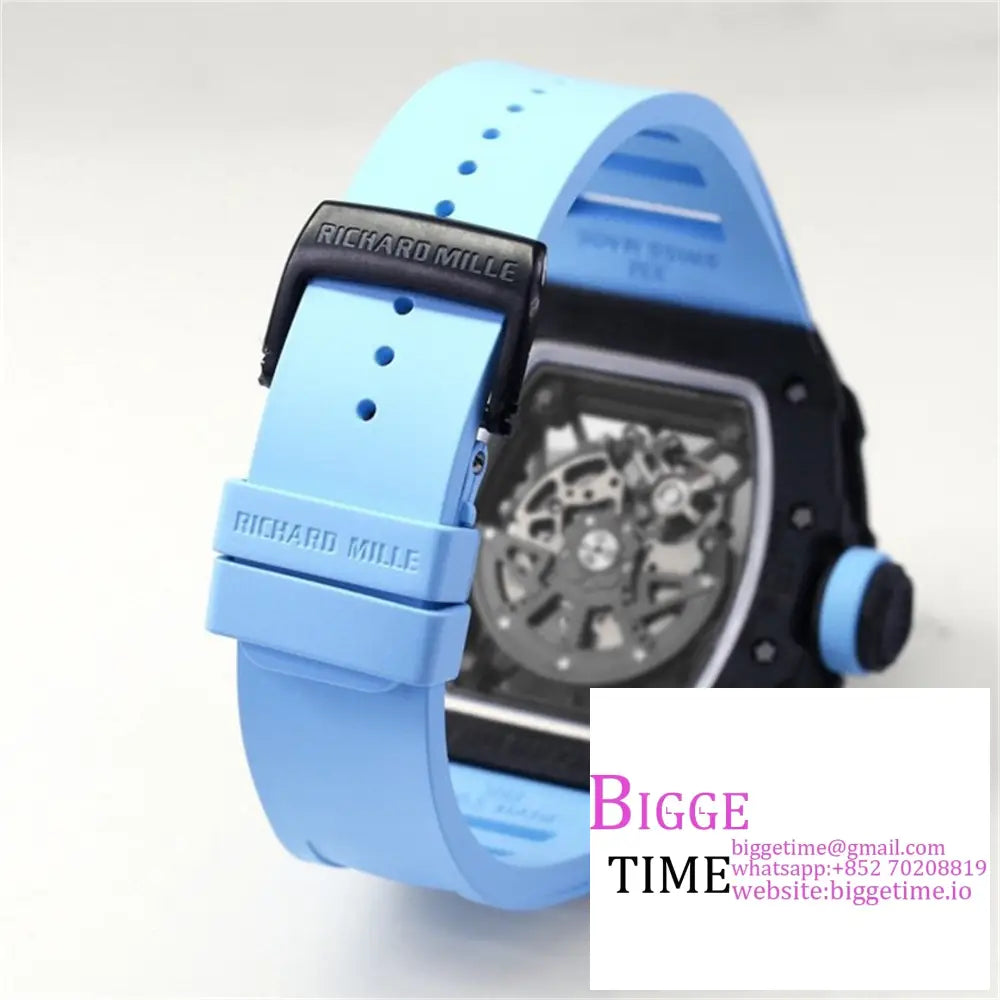 Rm035-02 Real Ntpt Skeleton Dial Blue Crown Rubber Strap Bbrf Nh05A Richard Mille