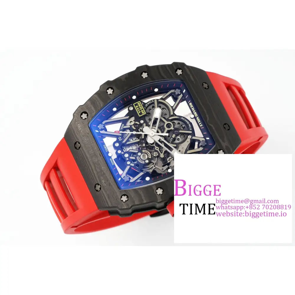 Rm035-02 Real Ntpt Skeleton Dial Red Crown Rubber Strap Zf Nh05A Richard Mille