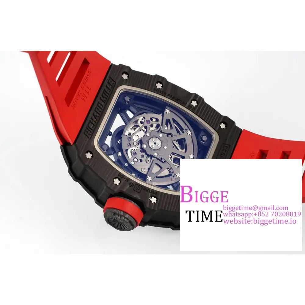 Rm035-02 Real Ntpt Skeleton Dial Red Crown Rubber Strap Zf Nh05A Richard Mille