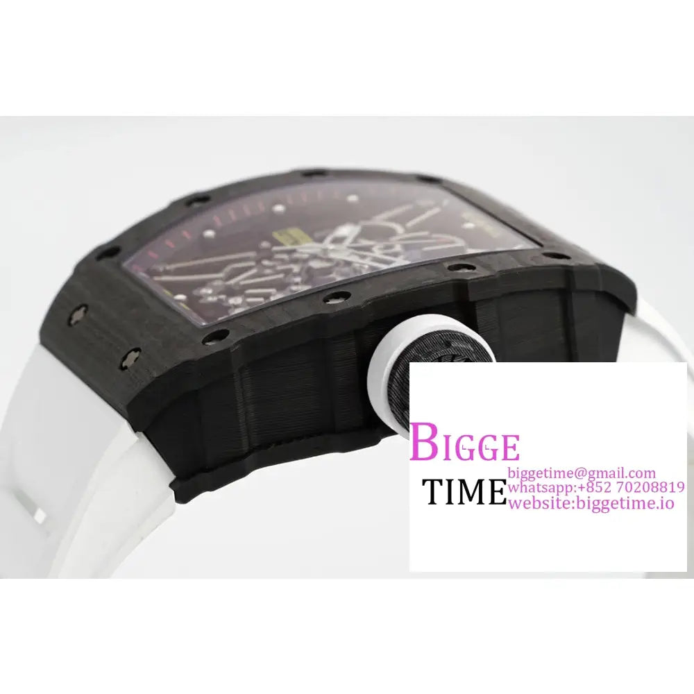 Rm035-02 Real Ntpt Skeleton Dial White Crown Rubber Strap Zf Nh05A Richard Mille