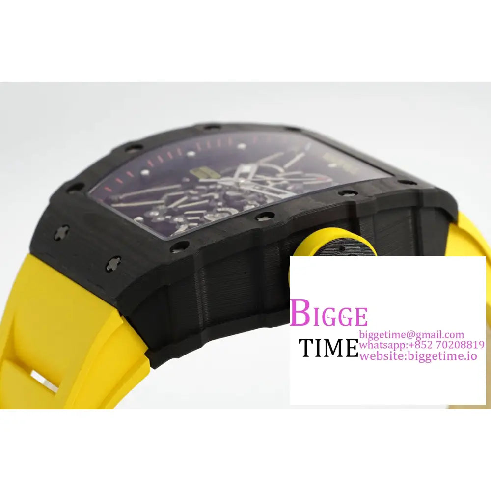 Rm035-02 Real Ntpt Skeleton Dial Yellow Crown Rubber Strap Zf Nh05A Richard Mille