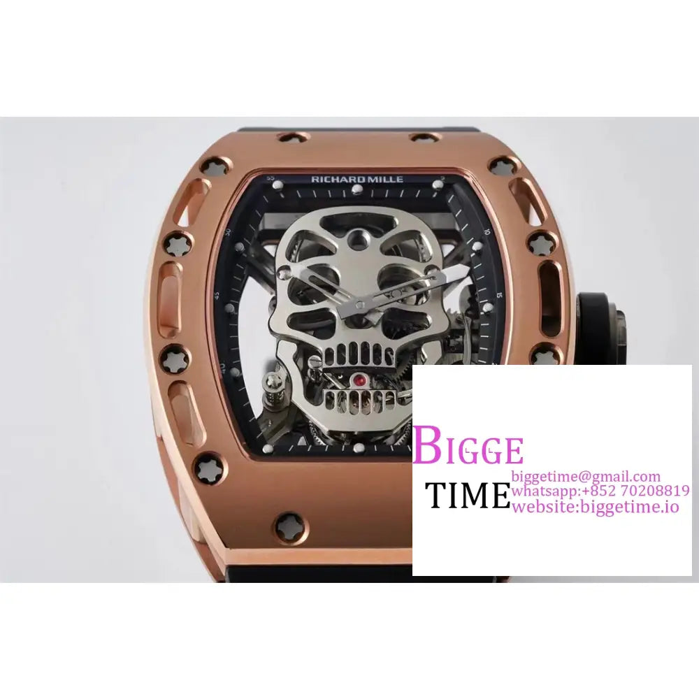 Rm052 Tourbillon Black Pvd Skeleton Dial Rubber Strap Eurf Tourb Richard Mille