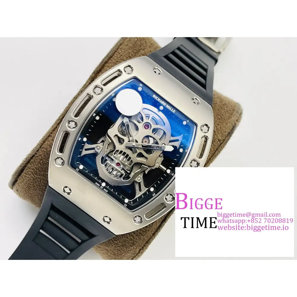 Rm052 Tourbillon Black Pvd Skeleton Dial Rubber Strap Zf Tourb Richard Mille