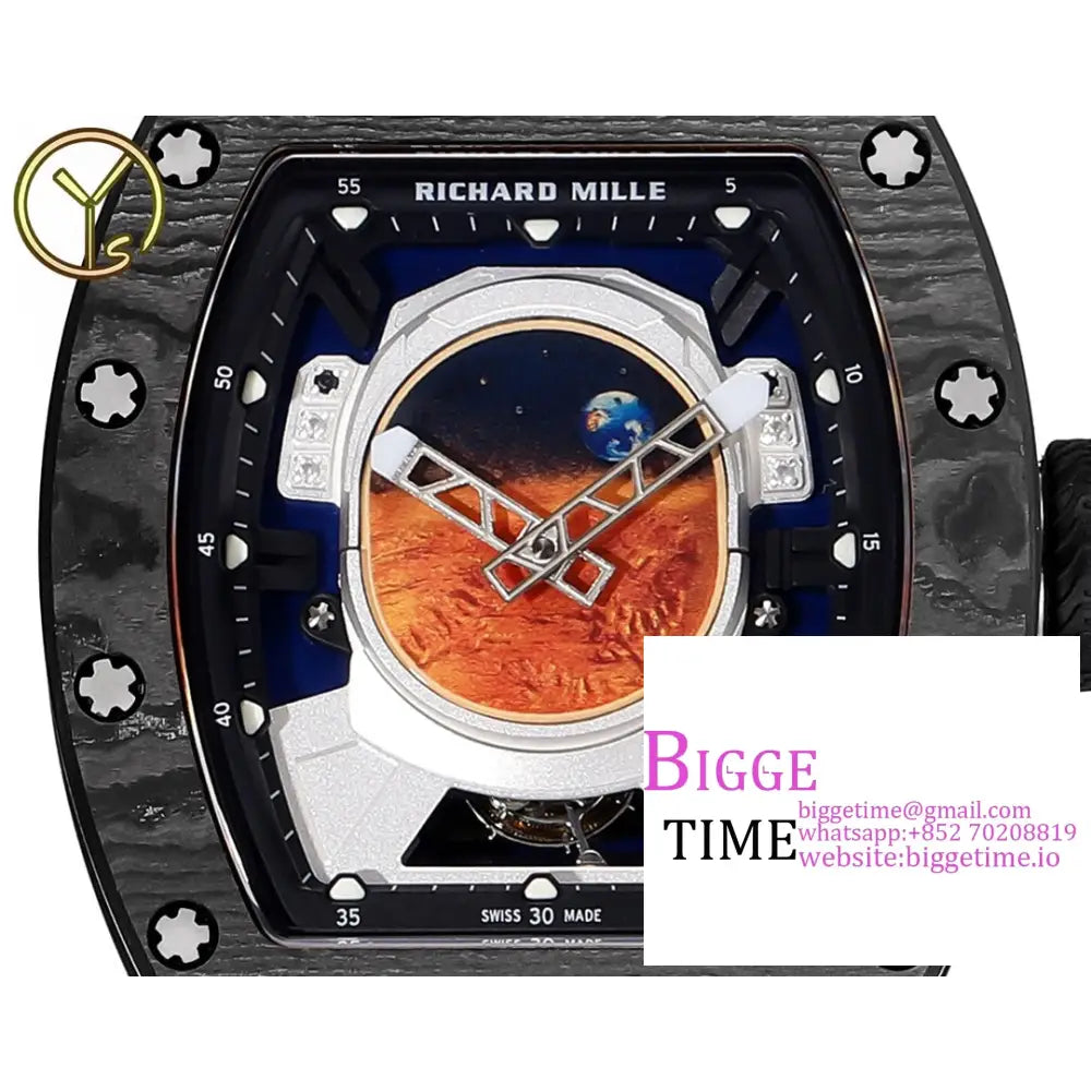 Rm052 Tourbillon Black Titanium Skeleton Dial Rubber Strap Ysf Tourb Richard Mille