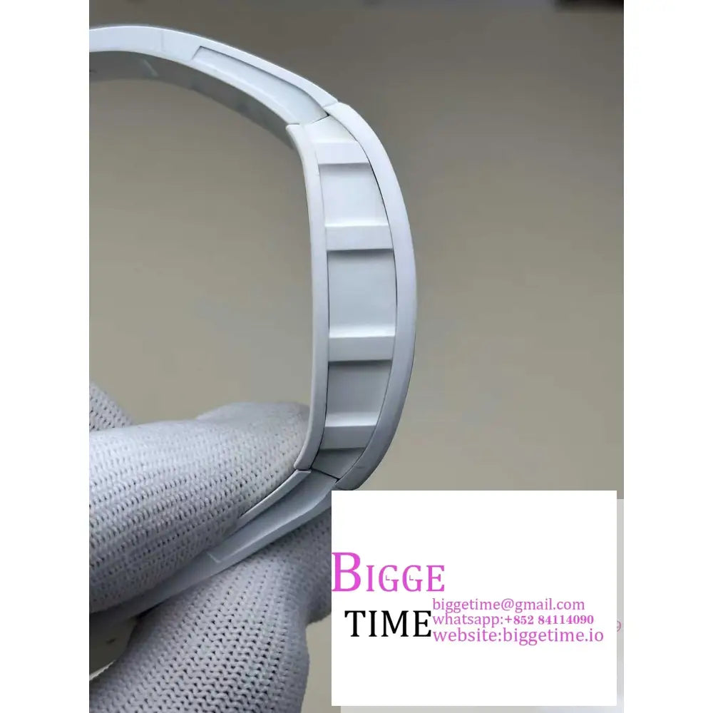 RM055 White Ceramic APSF 1:1 Best Edition Skeleton Dial on White Rubber Strap RMUL2 Richard Mille