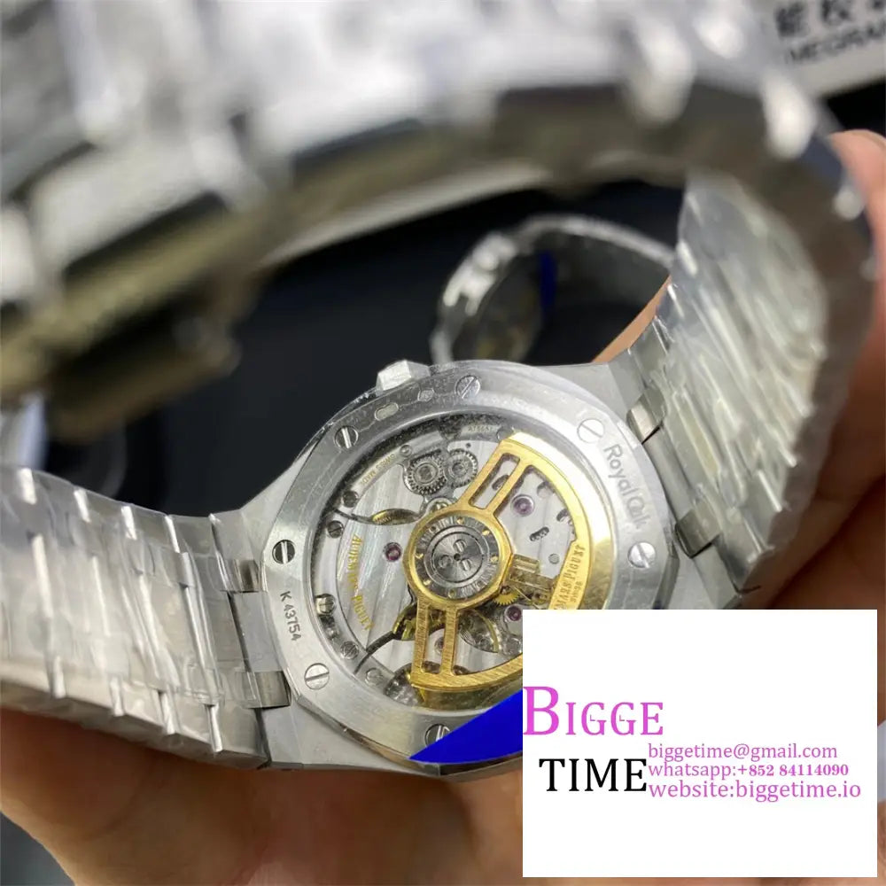 Ap Royal Oak 41Mm 15500 Frosted Gold White Dial Ss Bracelet Apsf A4302 Audemars Piguet