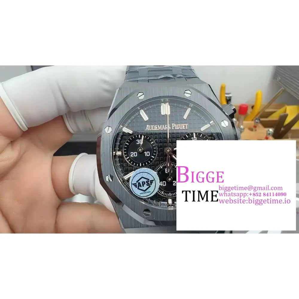 Royal Oak Chrono 26240 Black Ceramic APSF 1:1 Best Edition on Ceramic Bracelet SA4401 Audemars Piguet