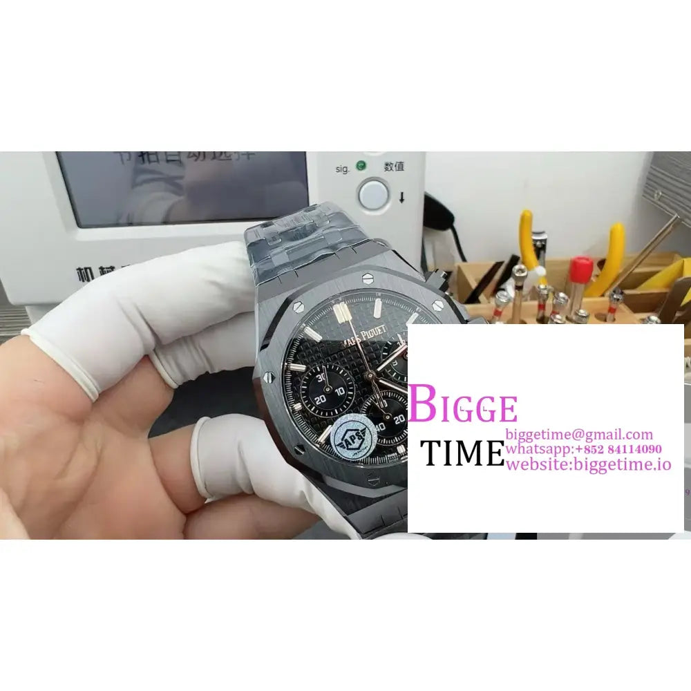 Royal Oak Chrono 26240 Black Ceramic APSF 1:1 Best Edition on Ceramic Bracelet SA4401 Audemars Piguet