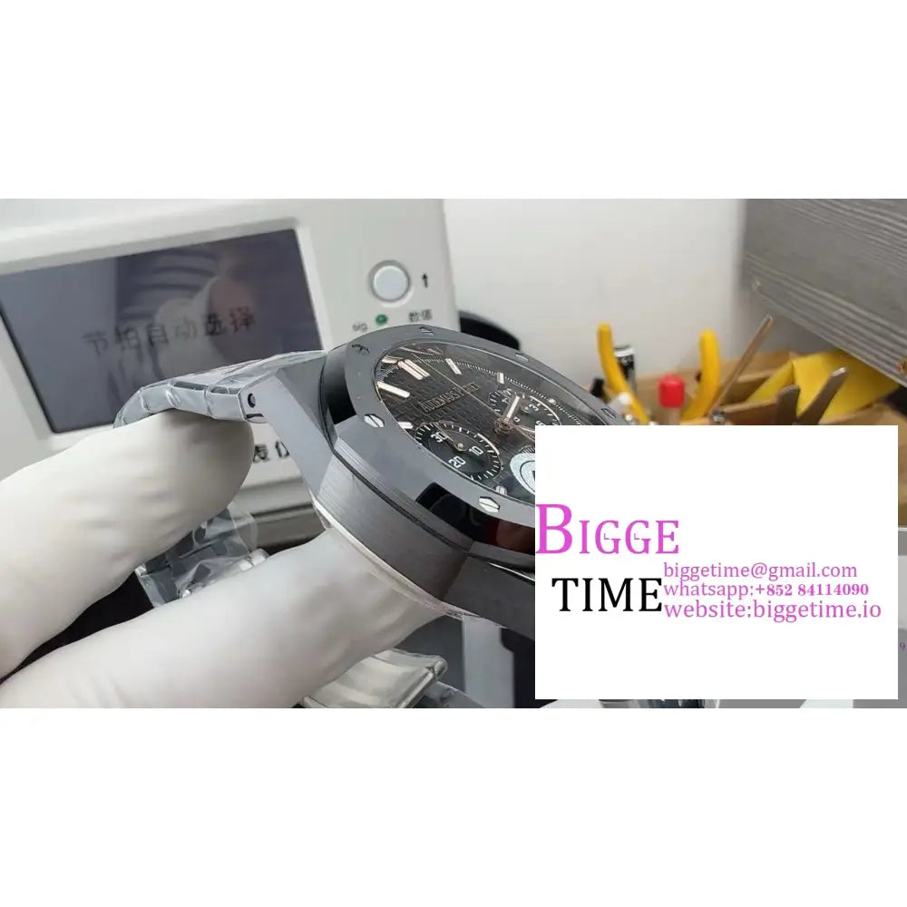 Royal Oak Chrono 26240 Black Ceramic APSF 1:1 Best Edition on Ceramic Bracelet SA4401 Audemars Piguet