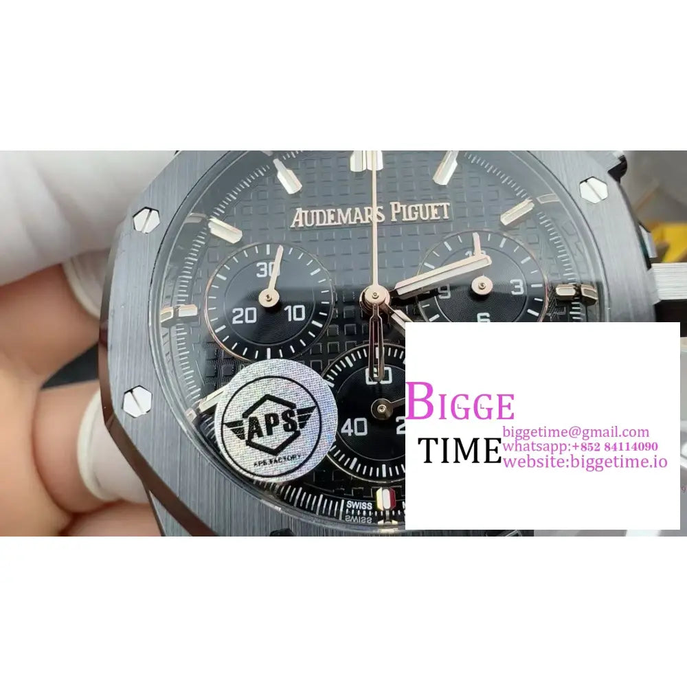Royal Oak Chrono 26240 Black Ceramic APSF 1:1 Best Edition on Ceramic Bracelet SA4401 Audemars Piguet