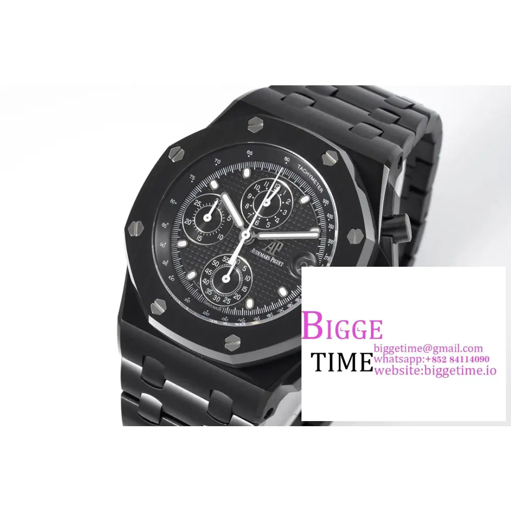 Ap Royal Oak Offshore 42Mm Ceramic Bezel Black Dial Bracelet Apf A7750 Audemars Piguet