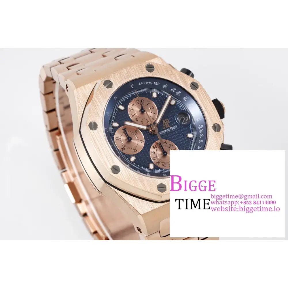 Ap Royal Oak Offshore 42Mm Rg Blue/Rg Dial Bracelet Apf A7750 Audemars Piguet