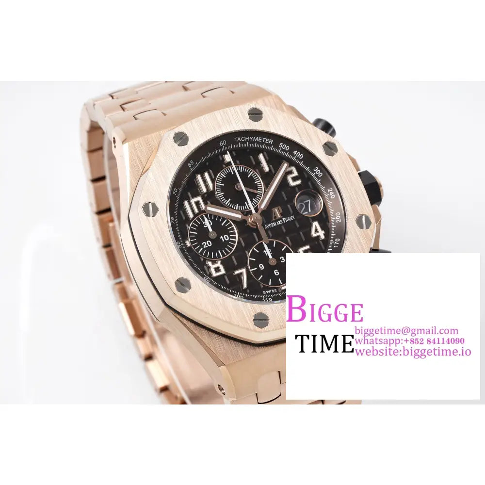 Ap Royal Oak Offshore 42Mm Rg Black Dial Bracelet Apf A7750 Audemars Piguet