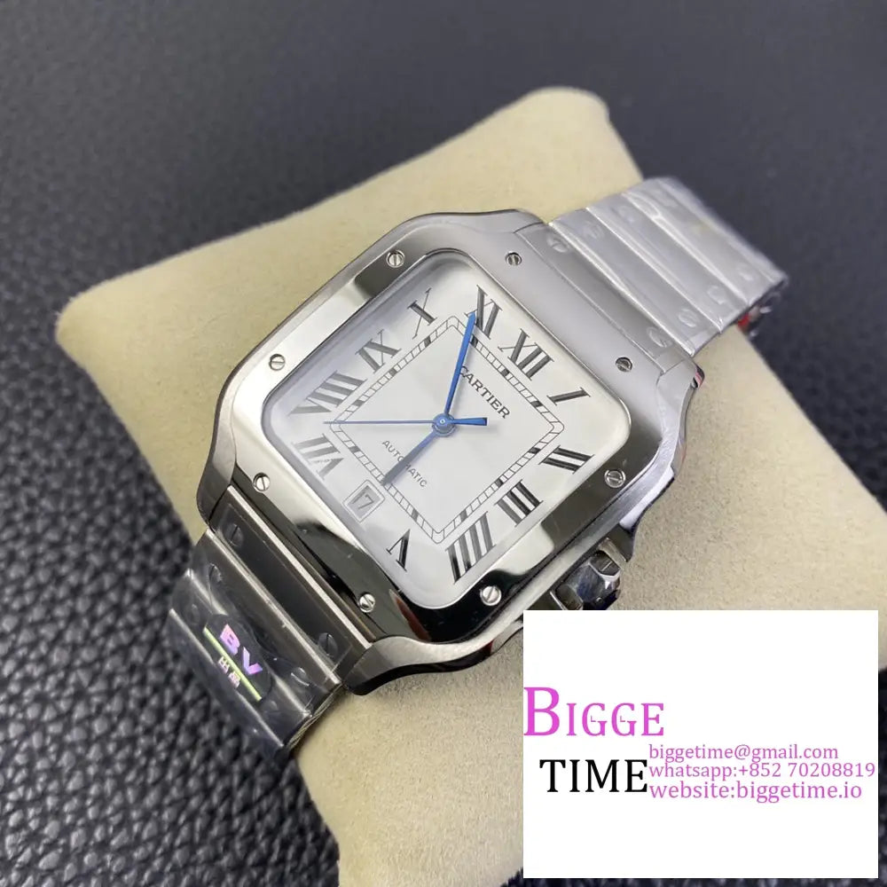 Santos Large 40Mm White Dial Ss Bracelet Bvf My9015 Cartier