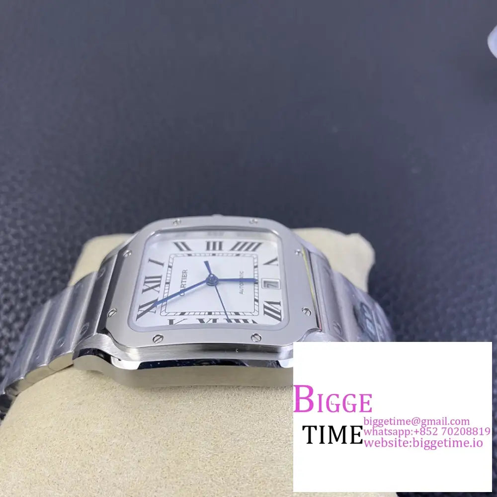 Santos Large 40Mm White Dial Ss Bracelet Bvf My9015 Cartier