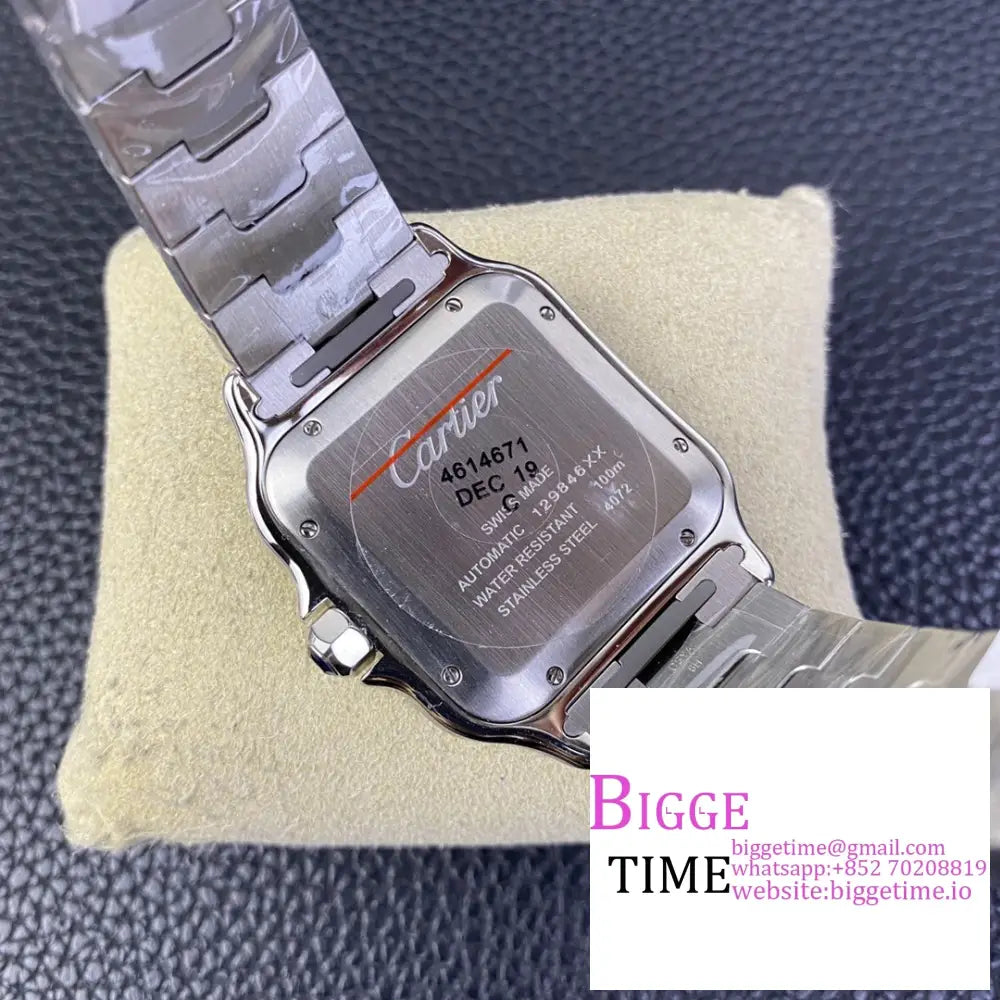 Santos Large 40Mm Yg Bezel White Dial Yg/Ss Bracelet Bvf My9015 Cartier