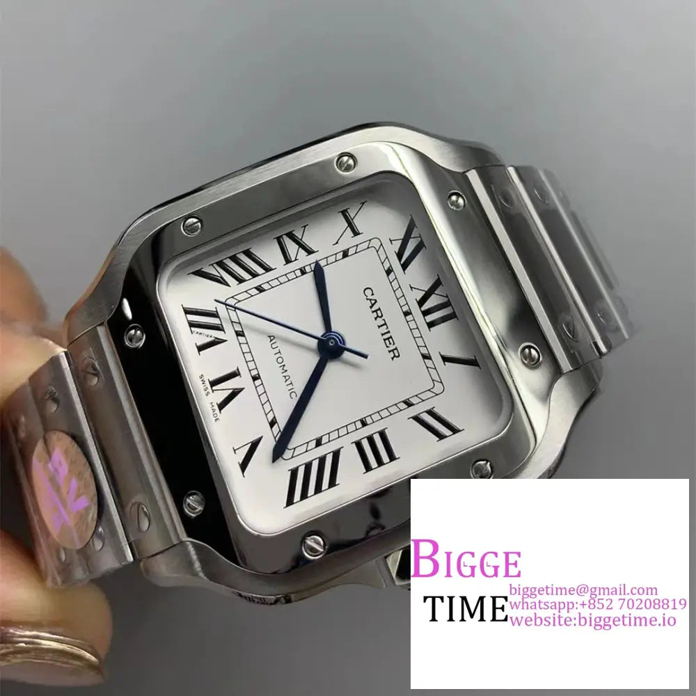 Santos Medium 35Mm White Dial Ss Bracelet Bvf My9015 Cartier