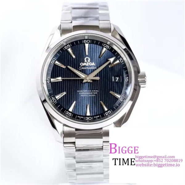 Seamaster 41Mm Aqua Terra 150M Blue Textured Dial Ss Bracelet Vsf A8500 Option1 Omega