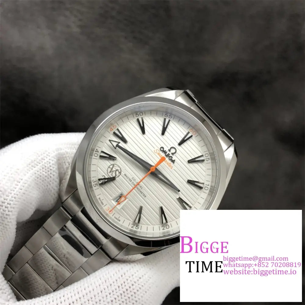 Seamaster 41Mm Aqua Terra 150M White Dial Orange Hand Ss Bracelet Vsf A8900 Omega