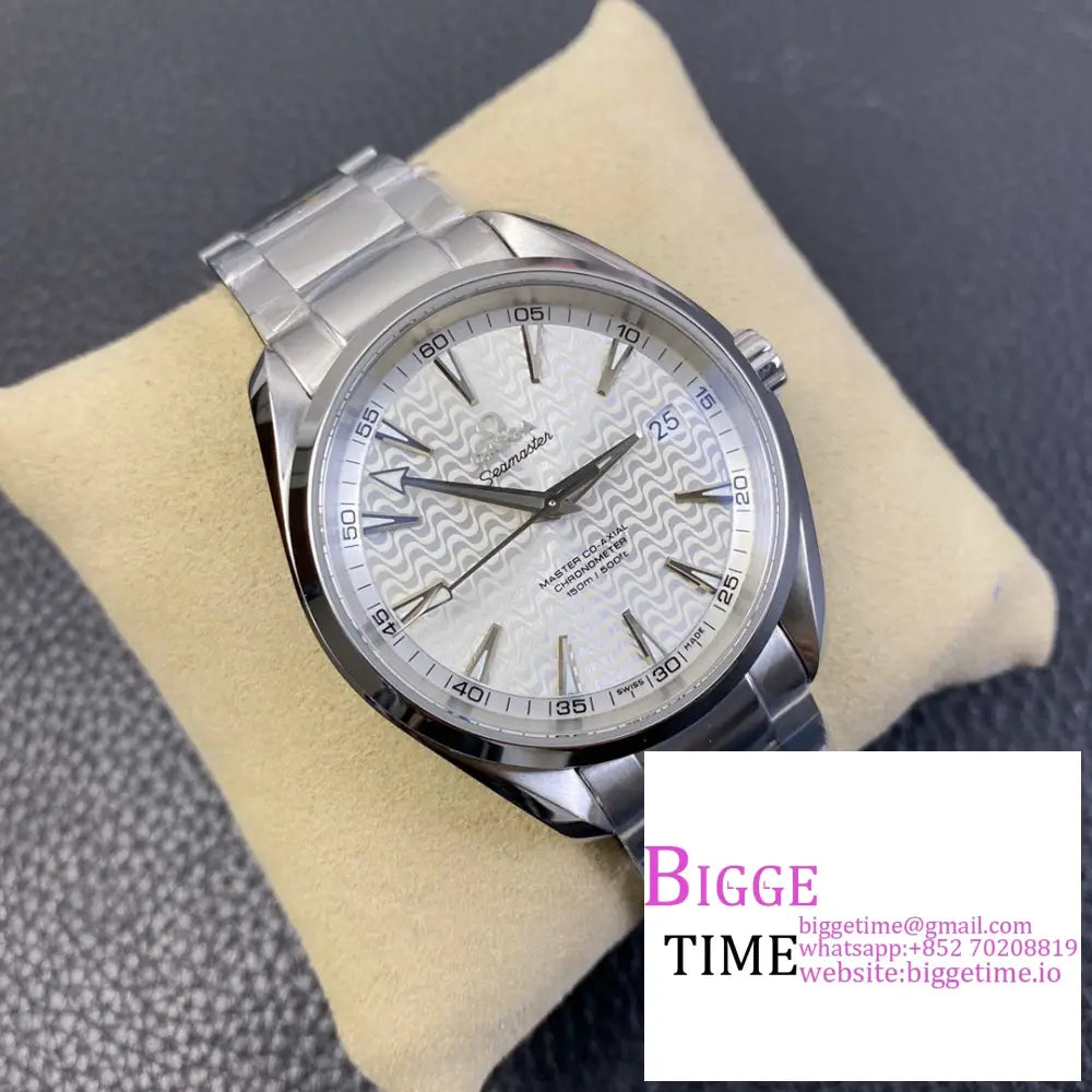 Seamaster 41Mm Aqua Terra 150M White Wave Dial Ss Bracelet Vsf A8500 Omega