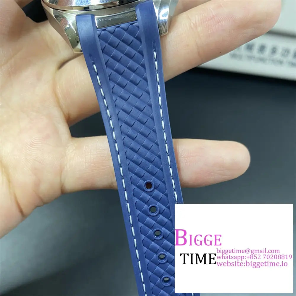 Seamaster 43Mm Aqua Terra 150M Worldtimer Blue Dial Rubber Strap Vsf A8938 Omega