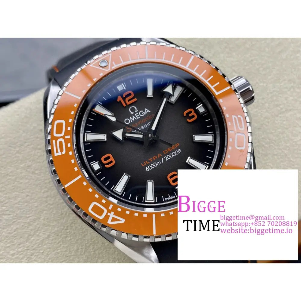 Seamaster 6000M Ultra Deep 45.5Mm Brown Dial Orange Bezel Black Rubber Strap Vsf A8912 Omega