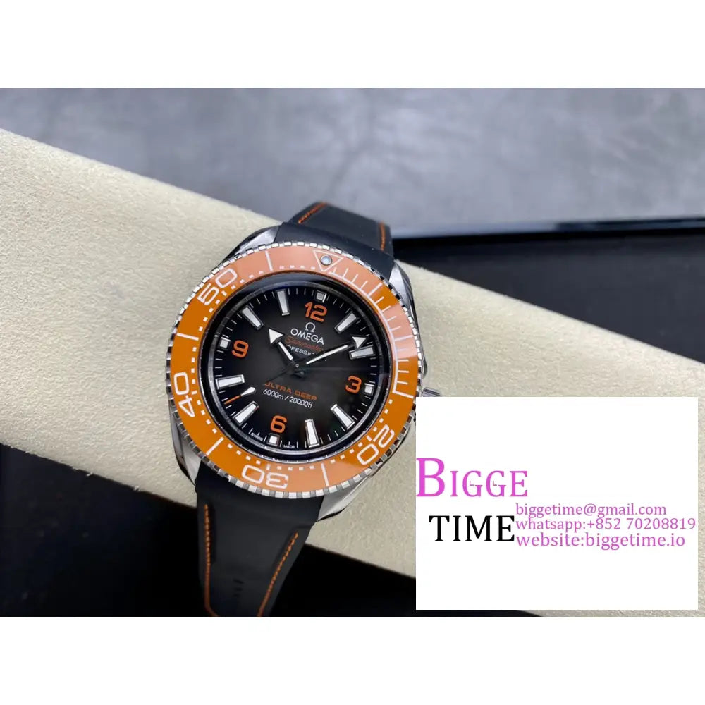 Seamaster 6000M Ultra Deep 45.5Mm Brown Dial Orange Bezel Black Rubber Strap Vsf A8912 Omega