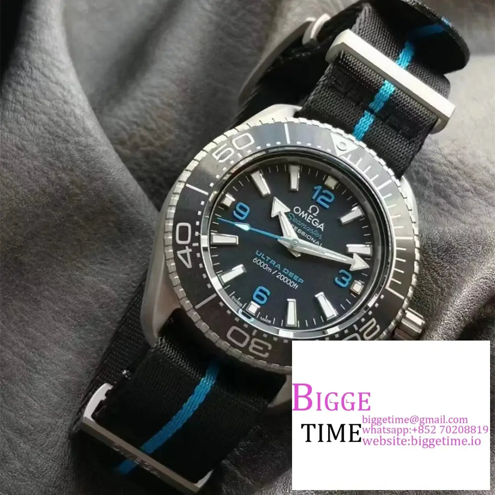 Seamaster 6000M Ultra Deep Titanium 45.5Mm Black Dial Nylon Strap Vsf A8912 Option1 Omega