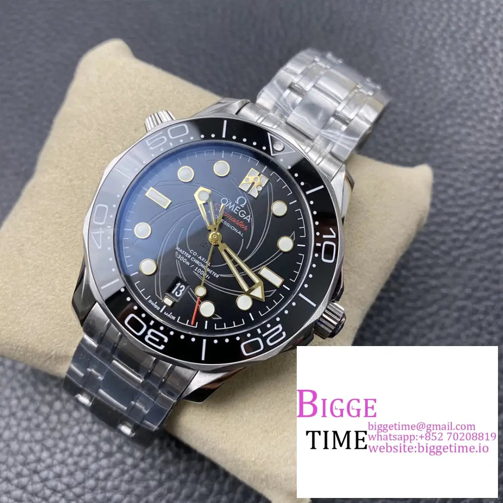 Seamaster Diver 300M 007 James Bond 42Mm Ceramic Black Dial Ss Bracelet Vsf A8800 Omega