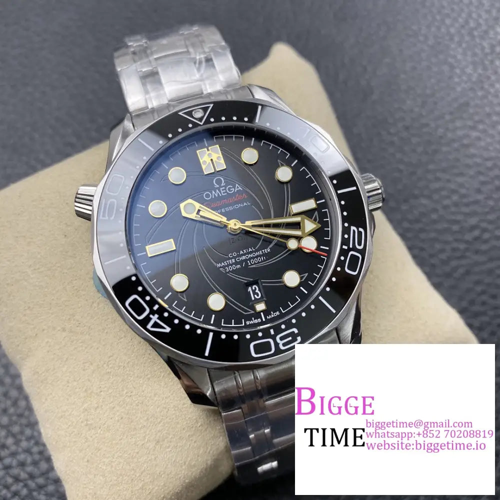 Seamaster Diver 300M 007 James Bond 42Mm Ceramic Black Dial Ss Bracelet Vsf A8800 Omega