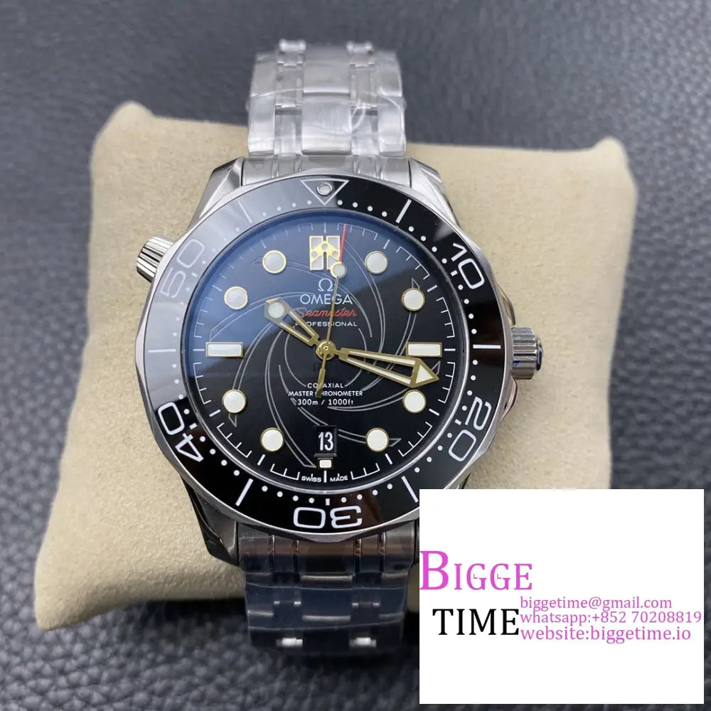 Seamaster Diver 300M 007 James Bond 42Mm Ceramic Black Dial Ss Bracelet Vsf A8800 Option1 Omega