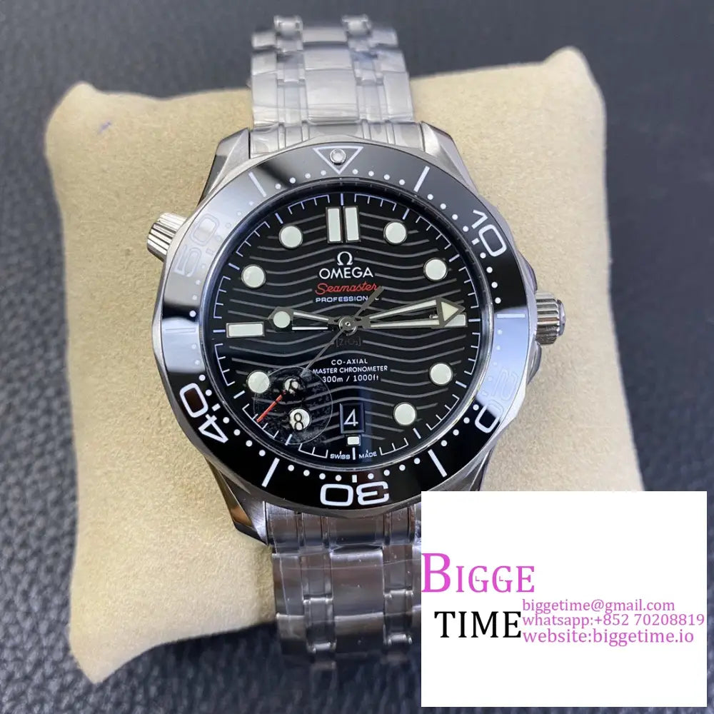 Seamaster Diver 300M 42Mm Ceramic Black Dial Ss Bracelet Vsf A8800 Option1 Omega