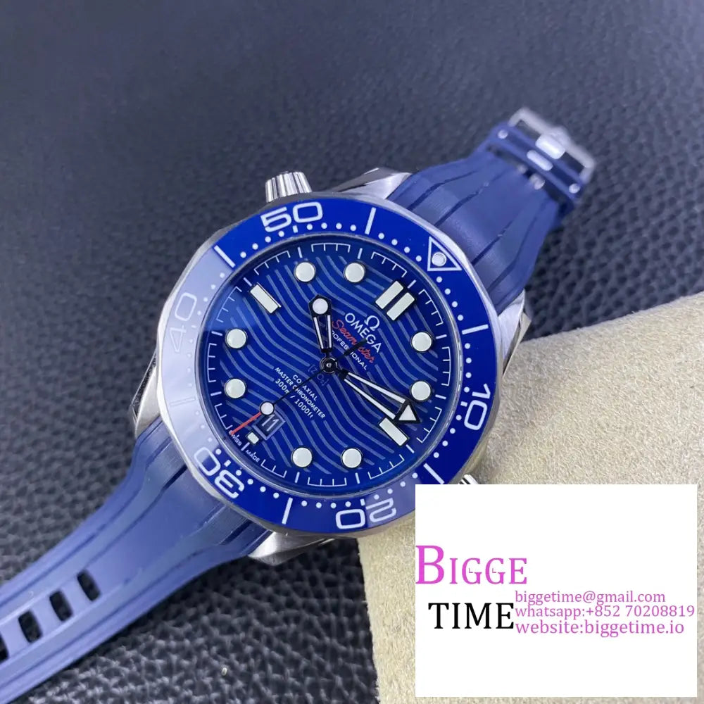 Seamaster Diver 300M 42Mm Ceramic Blue Dial Rubber Strap Vsf A8800 Omega