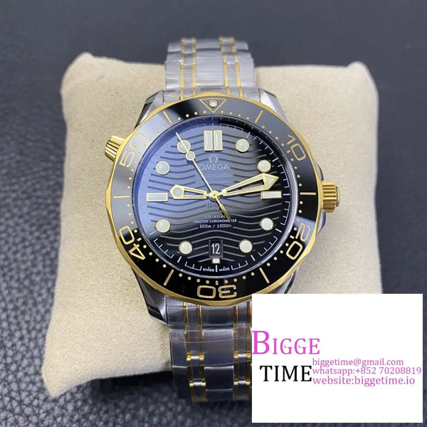 Seamaster Diver 300M 42Mm Ceramic Yg/Ss Black Dial Bracelet Vsf A8800 Option1 Omega