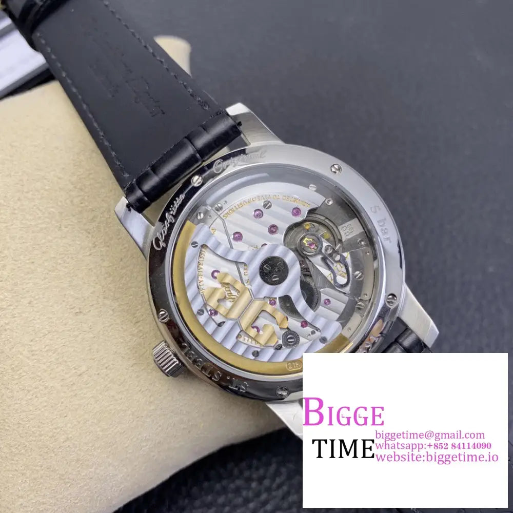 Senator Date Moon Phase 40Mm White Dial Black Leather Strap V9F Nh35 Glashutte